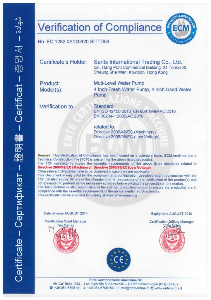 Sants Group certification