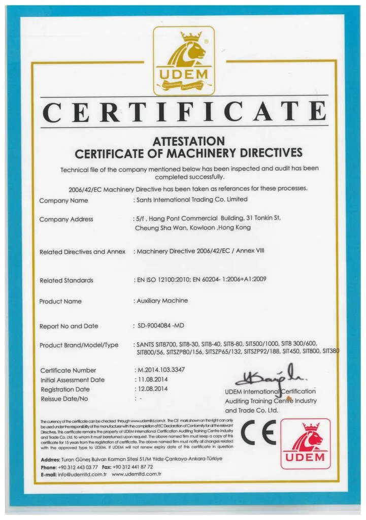 Sants Group certification