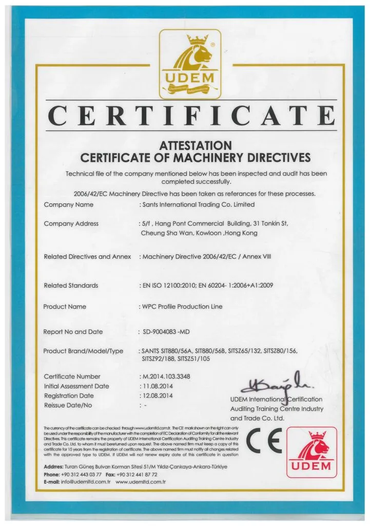 Sants Group certification