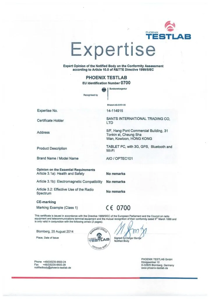 Sants Group certification